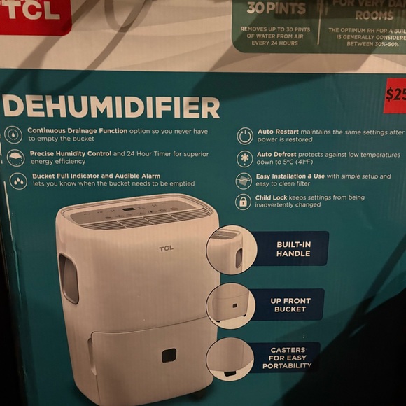 TCL Smart Dehumidifier with Built-In Handle - Picture 2 of 2